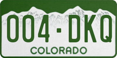 CO license plate 004DKQ