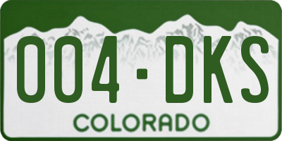 CO license plate 004DKS