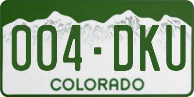 CO license plate 004DKU