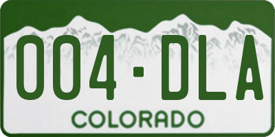 CO license plate 004DLA