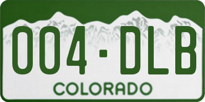 CO license plate 004DLB