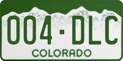 CO license plate 004DLC