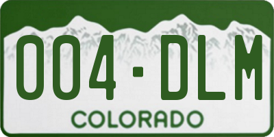CO license plate 004DLM