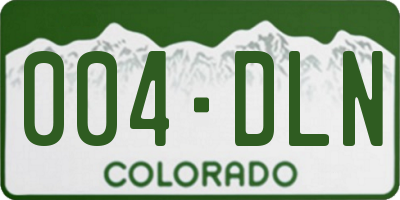 CO license plate 004DLN
