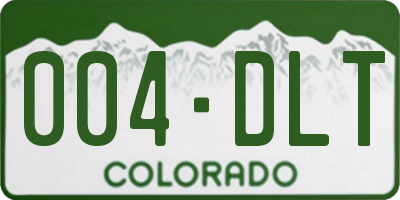 CO license plate 004DLT