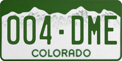 CO license plate 004DME