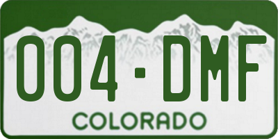 CO license plate 004DMF