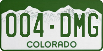 CO license plate 004DMG