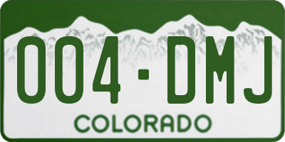 CO license plate 004DMJ