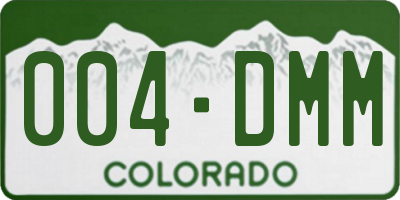 CO license plate 004DMM