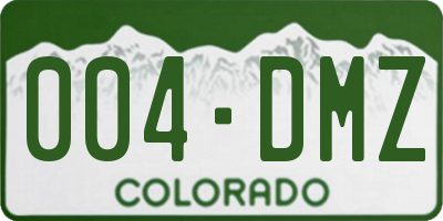 CO license plate 004DMZ