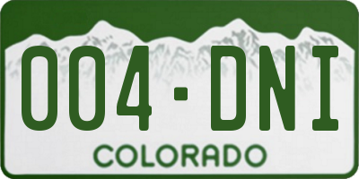 CO license plate 004DNI