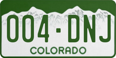CO license plate 004DNJ