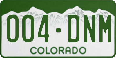 CO license plate 004DNM