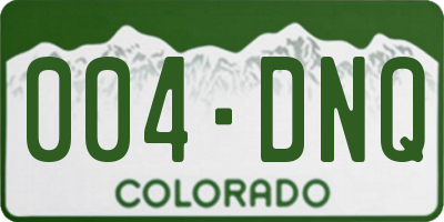 CO license plate 004DNQ