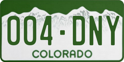 CO license plate 004DNY
