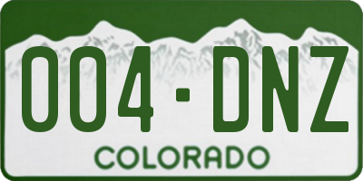 CO license plate 004DNZ