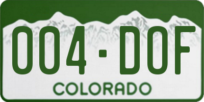 CO license plate 004DOF