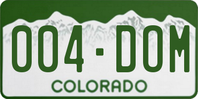 CO license plate 004DOM