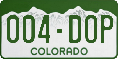 CO license plate 004DOP