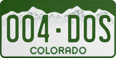CO license plate 004DOS