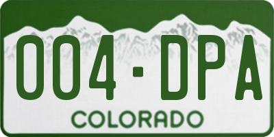 CO license plate 004DPA