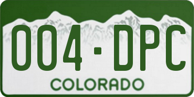 CO license plate 004DPC