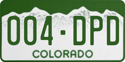 CO license plate 004DPD