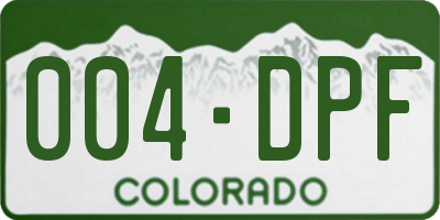 CO license plate 004DPF