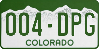 CO license plate 004DPG