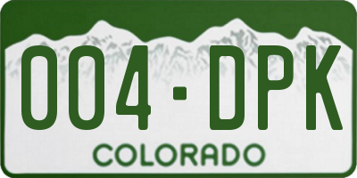 CO license plate 004DPK