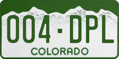 CO license plate 004DPL