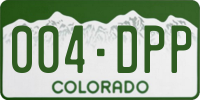 CO license plate 004DPP