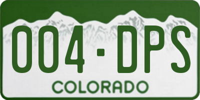 CO license plate 004DPS