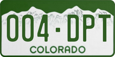 CO license plate 004DPT