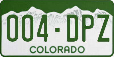 CO license plate 004DPZ