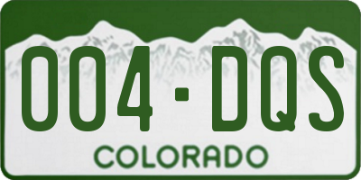 CO license plate 004DQS