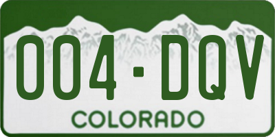 CO license plate 004DQV