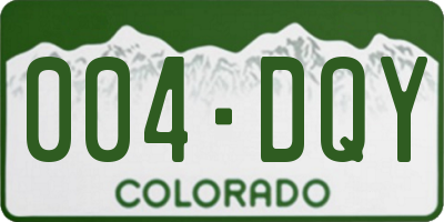 CO license plate 004DQY