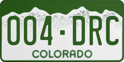 CO license plate 004DRC