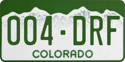 CO license plate 004DRF