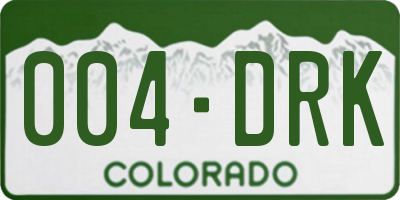 CO license plate 004DRK