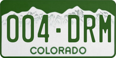CO license plate 004DRM