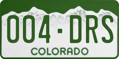 CO license plate 004DRS