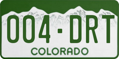 CO license plate 004DRT