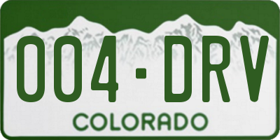 CO license plate 004DRV