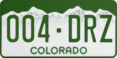 CO license plate 004DRZ