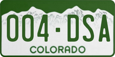 CO license plate 004DSA