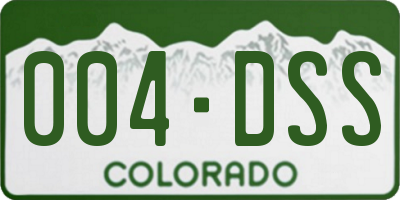 CO license plate 004DSS