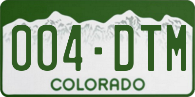 CO license plate 004DTM